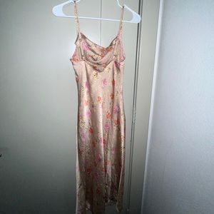 Bebe Maxi Cowl Neck Floral Dress